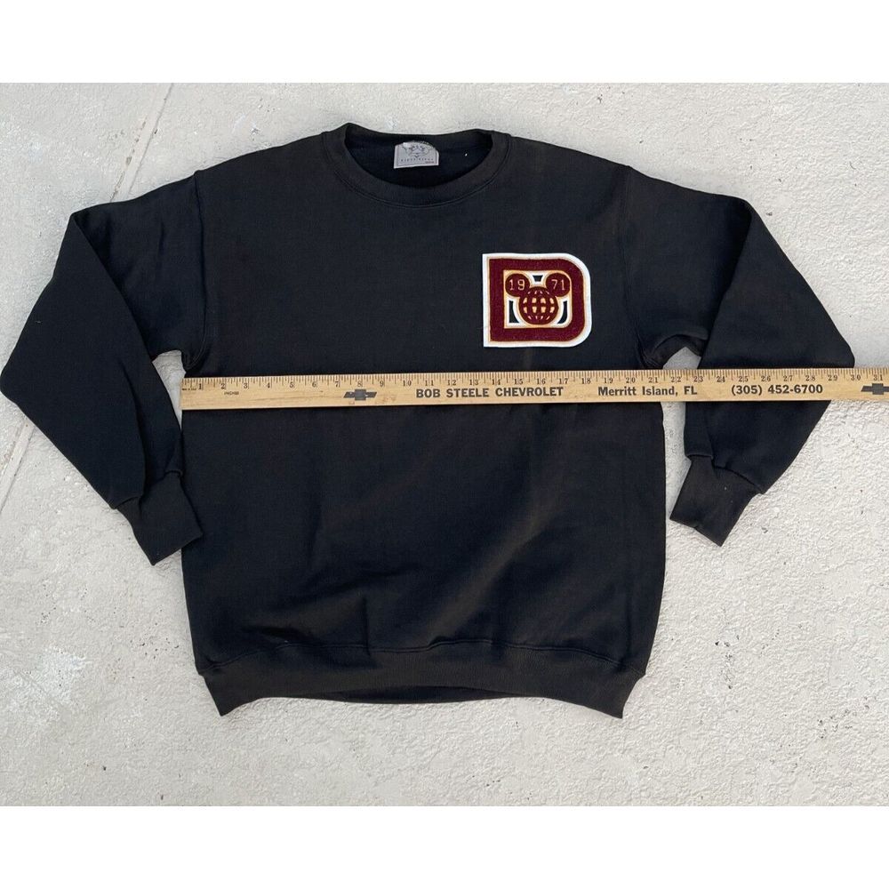Vintage Disney World Patch Delta Mens Black Pullover Sweatshirt USA Size M